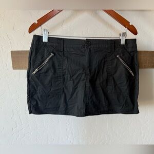 Guess Vintage|Black y2k Mini micro Skirt with Zipper Pockets,moto style••size 30